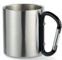 Mug double paroi en acier inoxydable, anse avec mousqueton. Contenance 220 ml